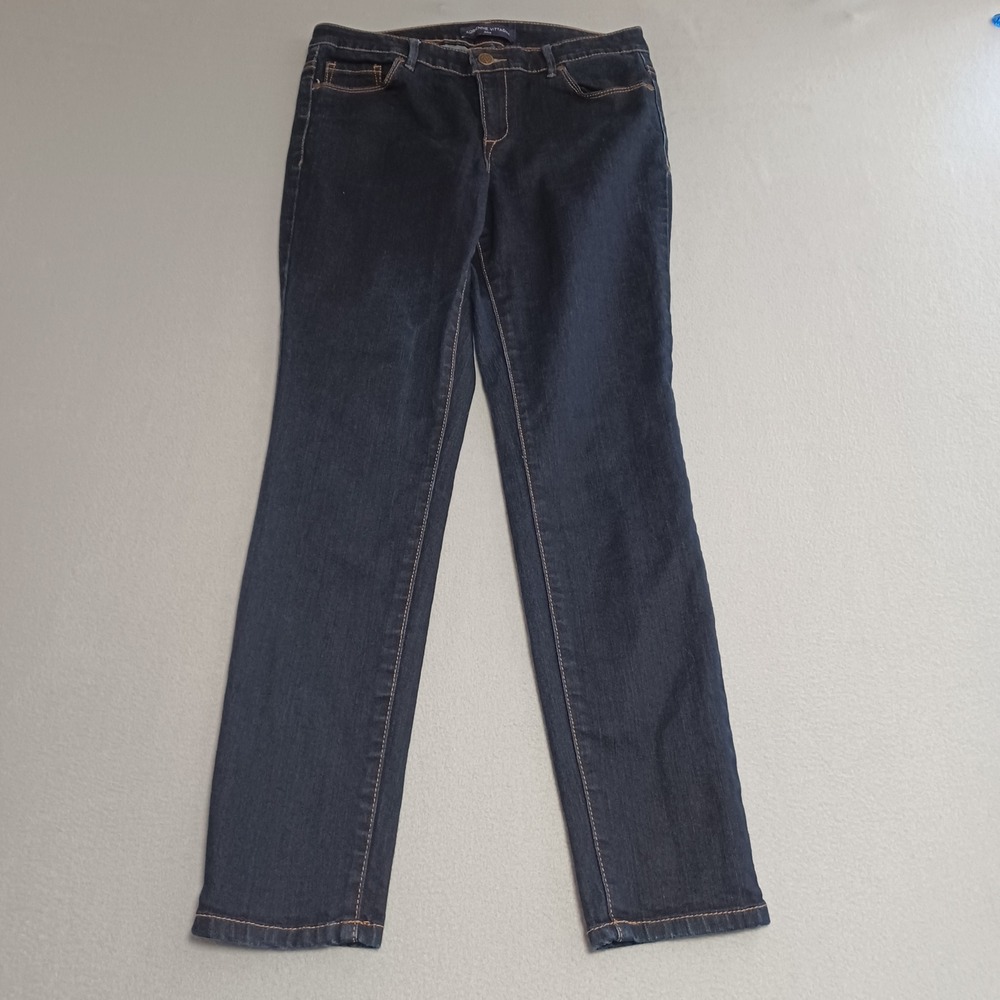 Adrienne Vittadini Jeans Womens 8 Blue Skinny ADVS30-RNS-SAM Dark Wash Stretch